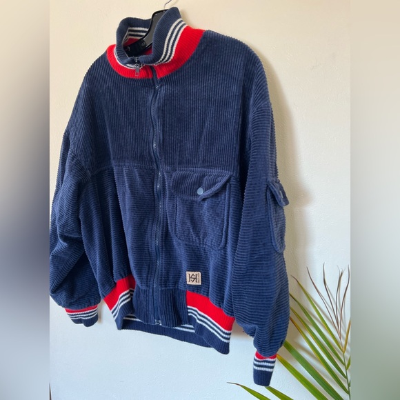 Navy blue vintage corduroy jacket - Picture 3 of 5